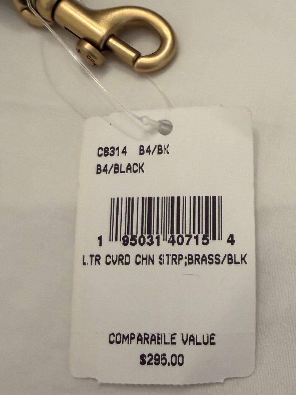 NWT COACH LONG BLACK LEATHER COVERED LINK CHAIN STRAP - Picture 12 of 13